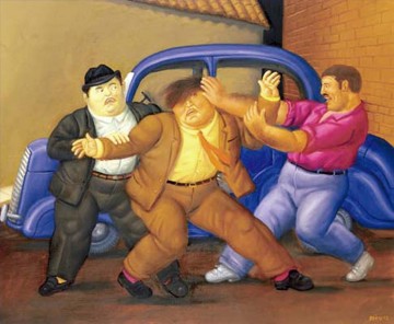 350 人の有名アーティストによるアート作品 Painting - 誘拐特急フェルナンド・ボテロ